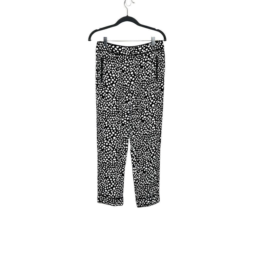 Zara Trafaluc black and white print pull on pants size M